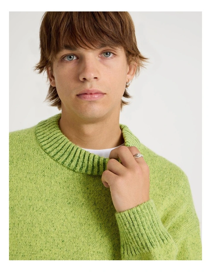 Neon Crew Knit in Lime image 3