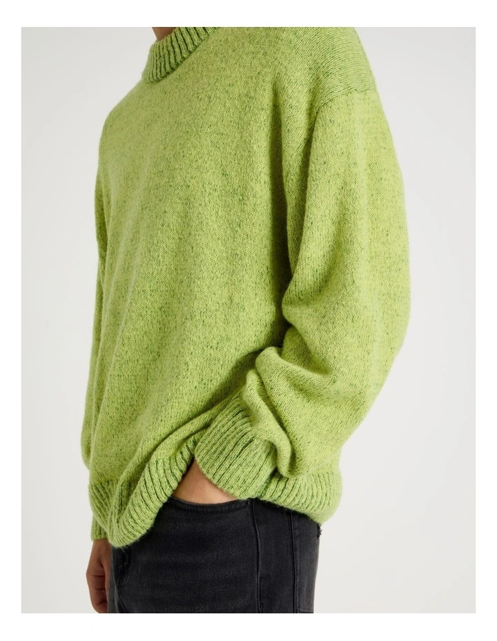 Neon Crew Knit in Lime image 4