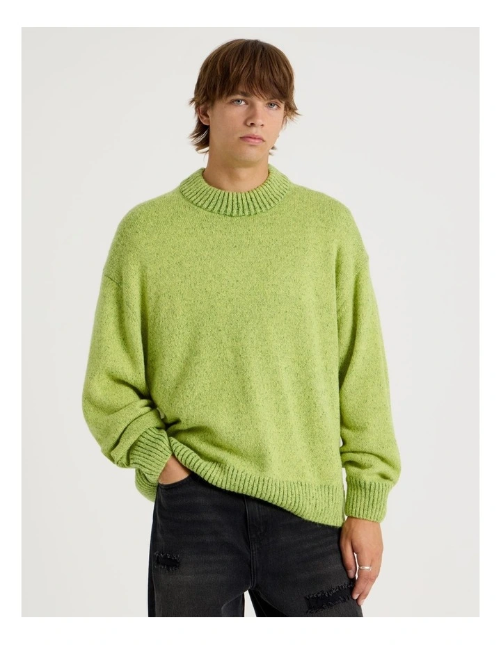 Neon Crew Knit in Lime image 7