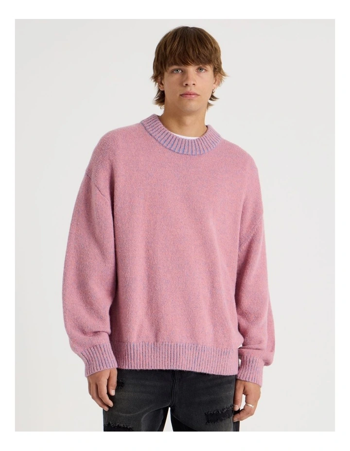 Neon Crew Knit in Pink image 1