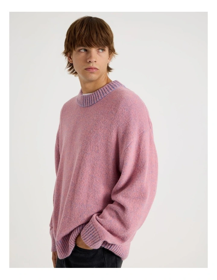 Neon Crew Knit in Pink image 4