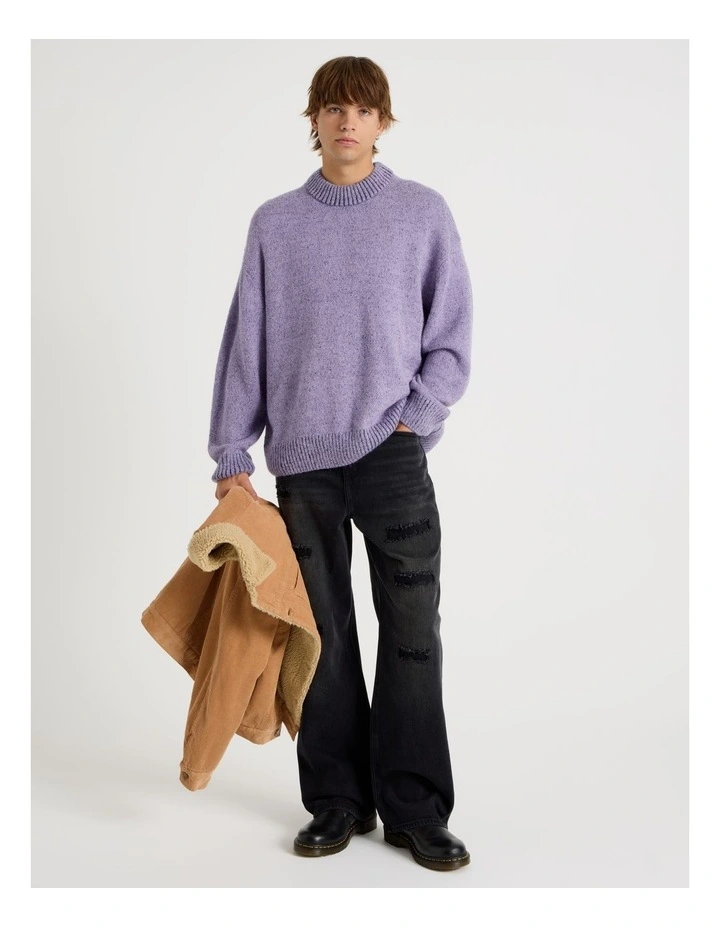 Neon Crew Knit in Lilac image 2