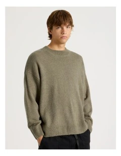 Core Relaxed Crew Neck Knit in Stone