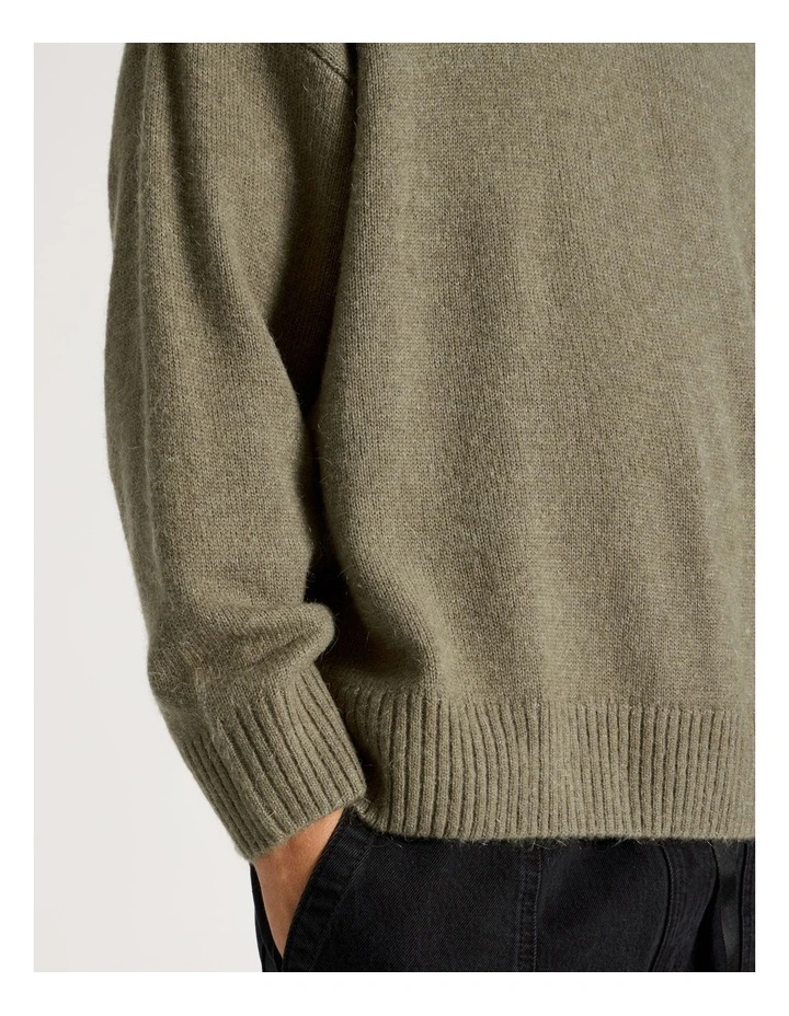 Core Relaxed Crew Neck Knit in Stone image 5