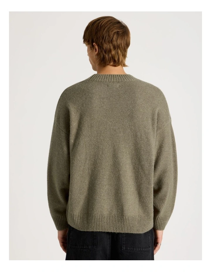 Core Relaxed Crew Neck Knit in Stone image 6