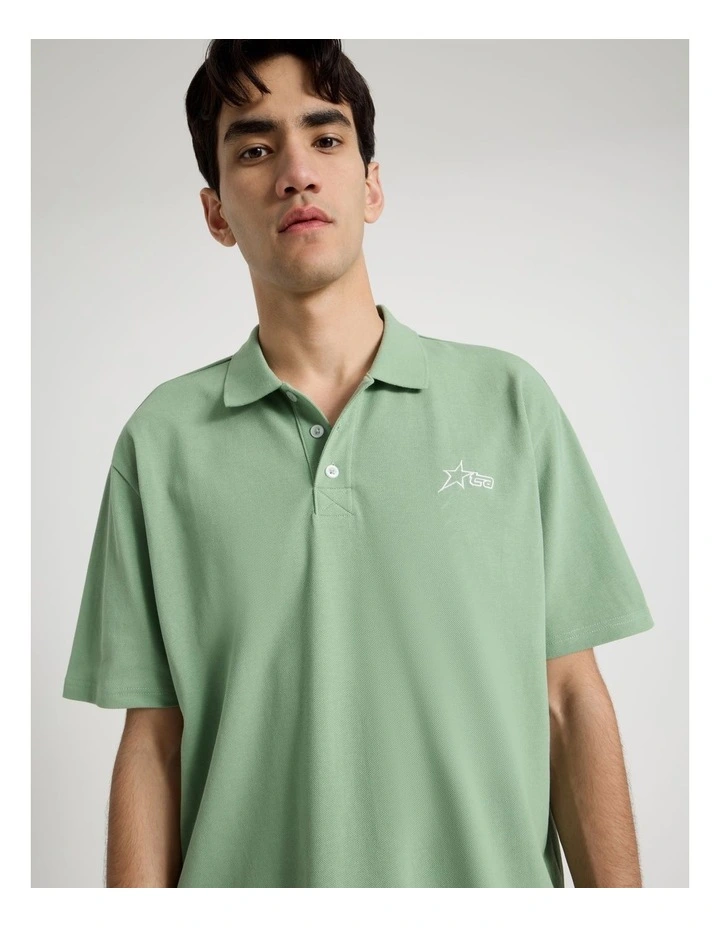 Plain Logo Short Sleeve Polo in Sage image 2