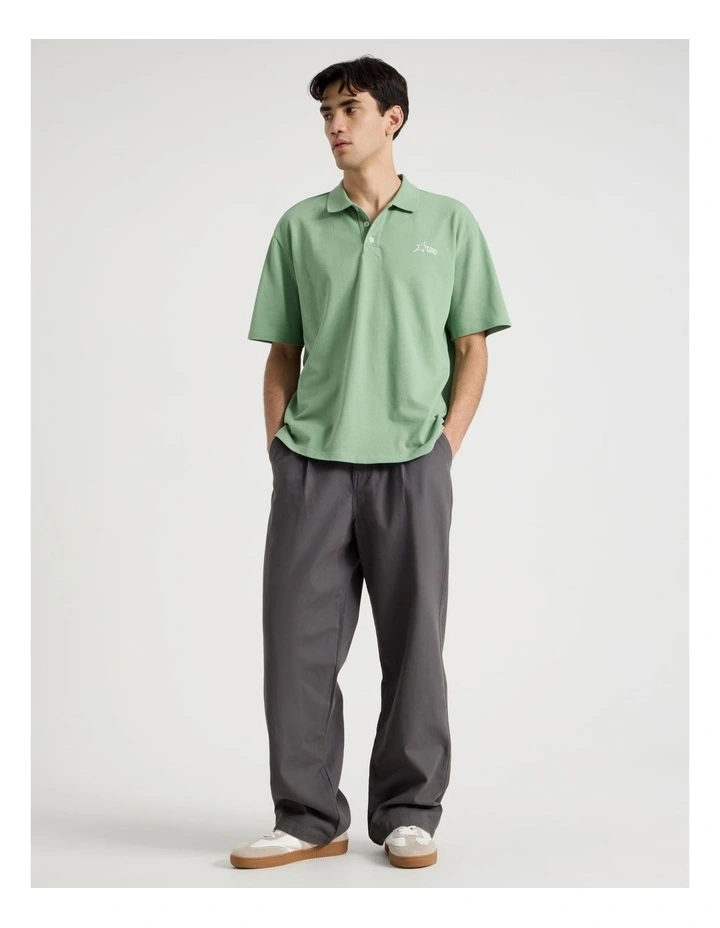 Plain Logo Short Sleeve Polo in Sage image 3