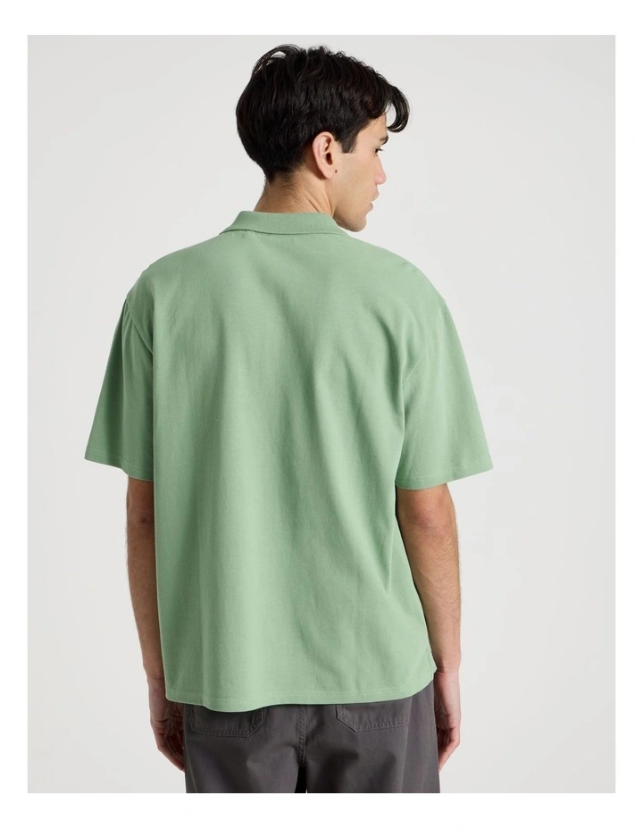 Plain Logo Short Sleeve Polo in Sage image 5