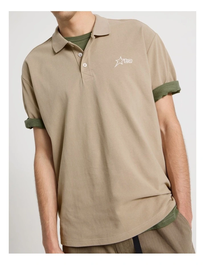 Plain Logo Short Sleeve Polo in Light Brown image 7
