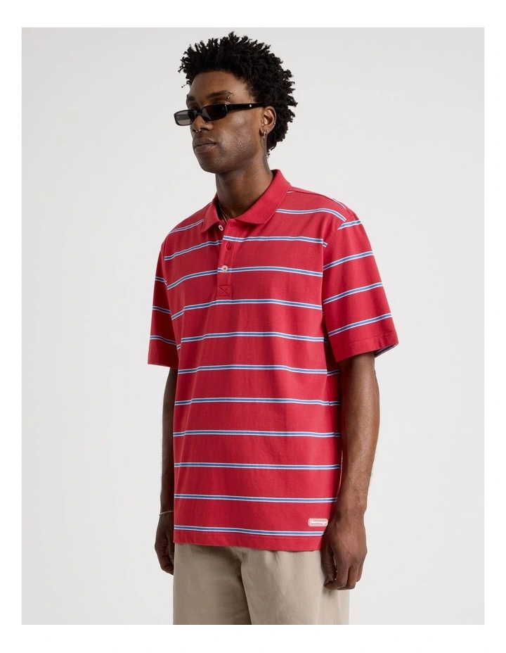 Logo Short Sleeve Polo in Red Stripe image 2