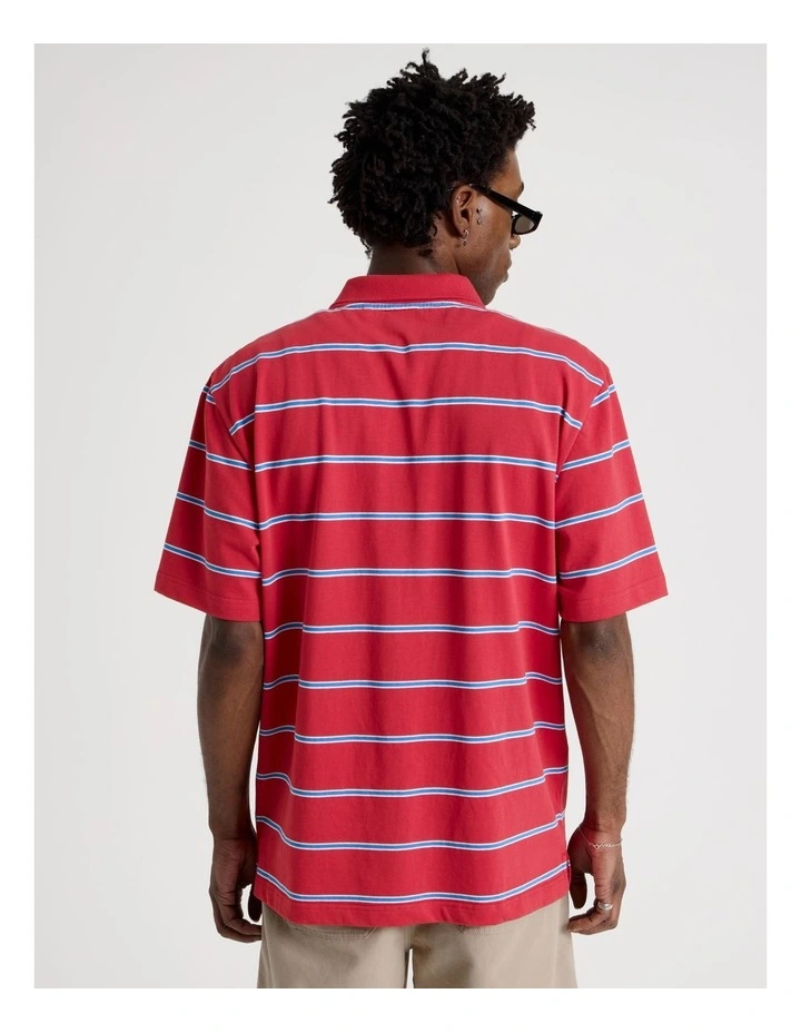Logo Short Sleeve Polo in Red Stripe image 6