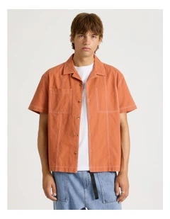 Workwear Short Sleeve Shirt in Burnt Orange