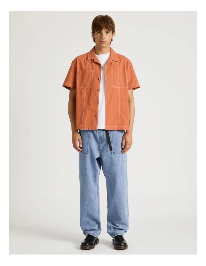 Workwear Short Sleeve Shirt in Burnt Orange image 3