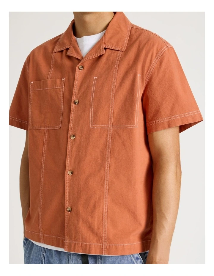 Workwear Short Sleeve Shirt in Burnt Orange image 5