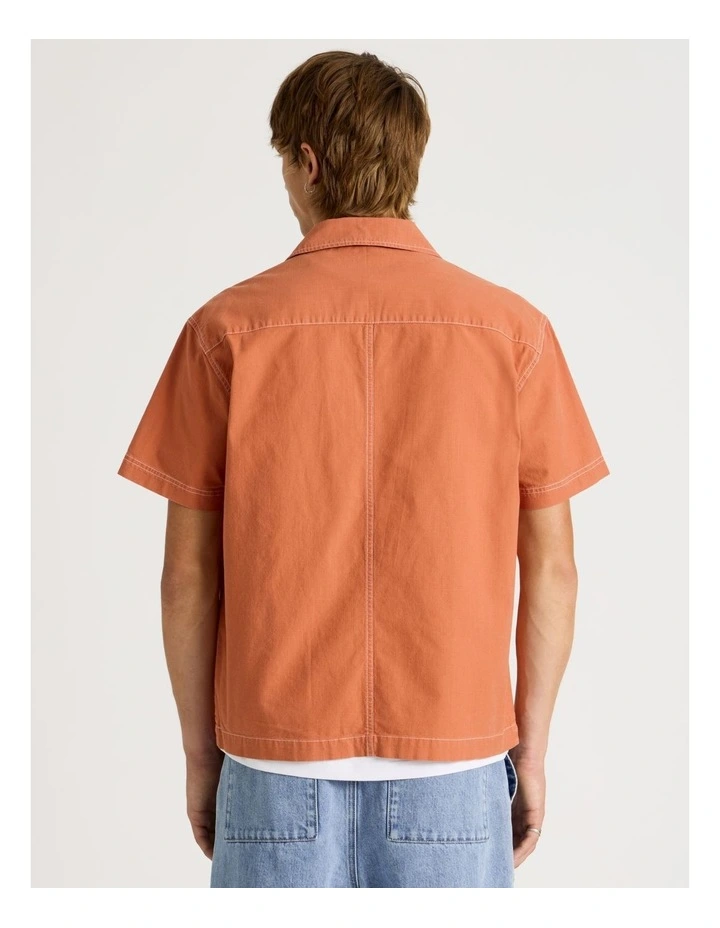 Workwear Short Sleeve Shirt in Burnt Orange image 6