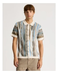 Retro Knit Short Sleeve Shirt in Assorted Colours