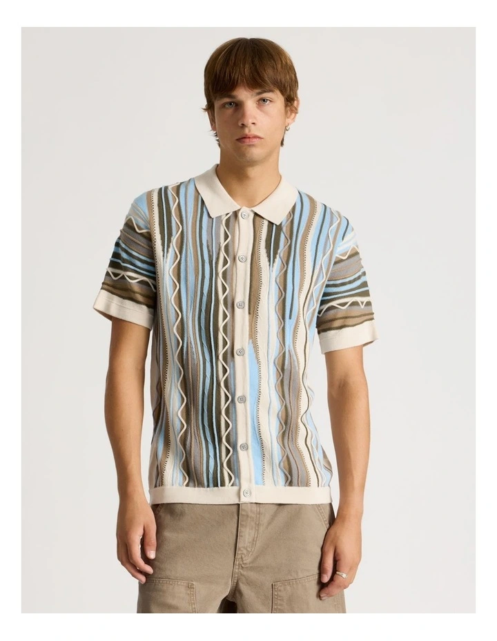 Retro Knit Short Sleeve Shirt in Assorted Colours image 1
