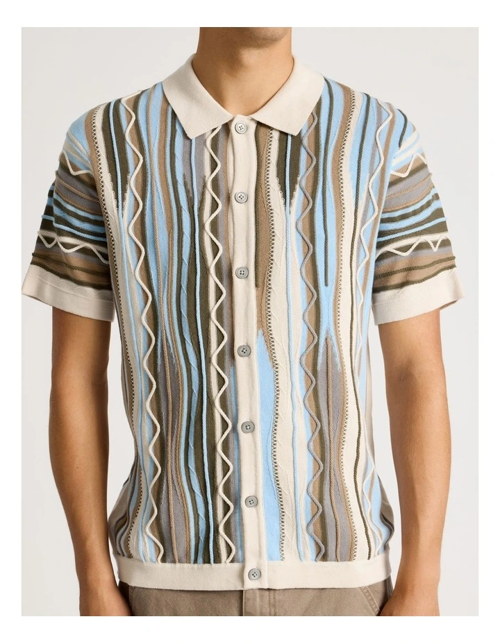 Retro Knit Short Sleeve Shirt in Assorted Colours image 4