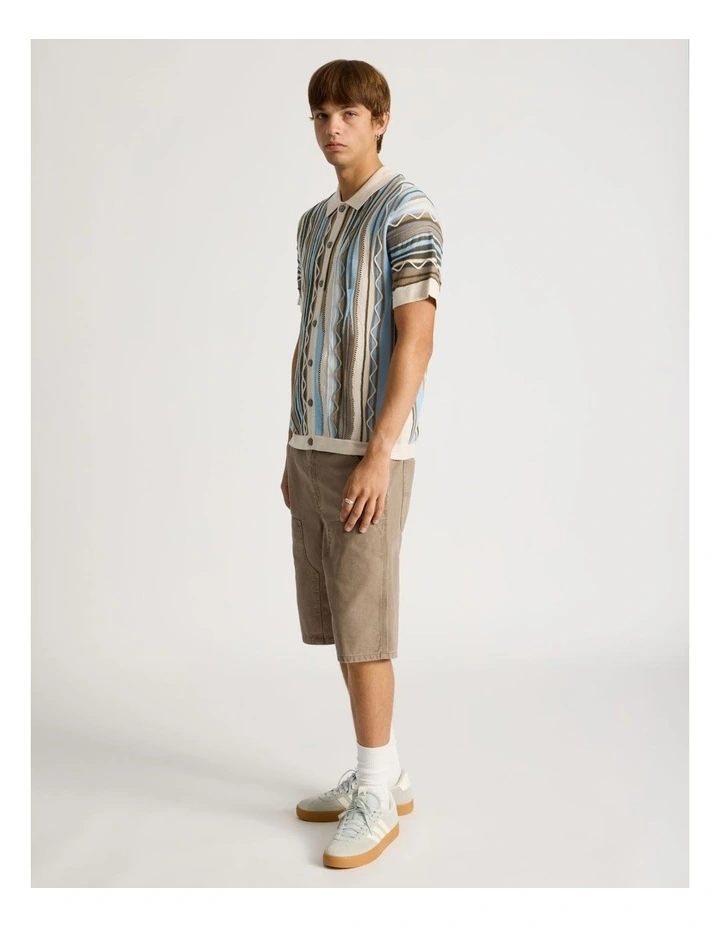 Retro Knit Short Sleeve Shirt in Assorted Colours image 5