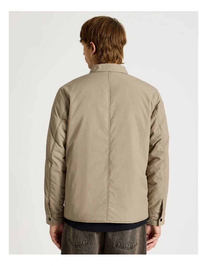 Satin Finish Long Sleeve Shirt in Sand image 6