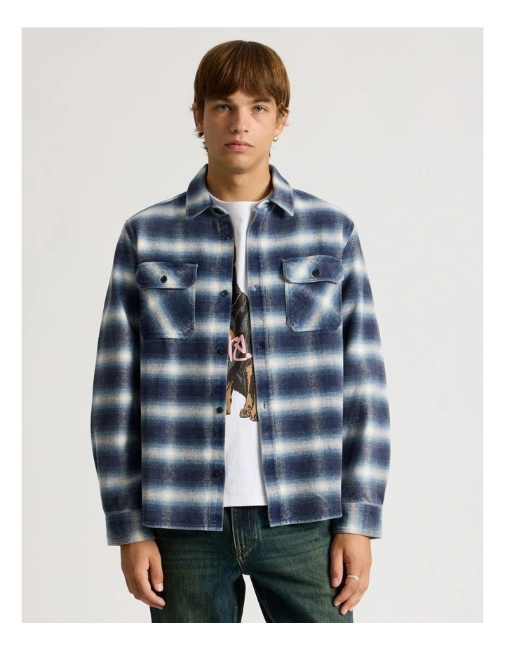 Vintage Long Sleeve Check Shirt in Cobalt image 2