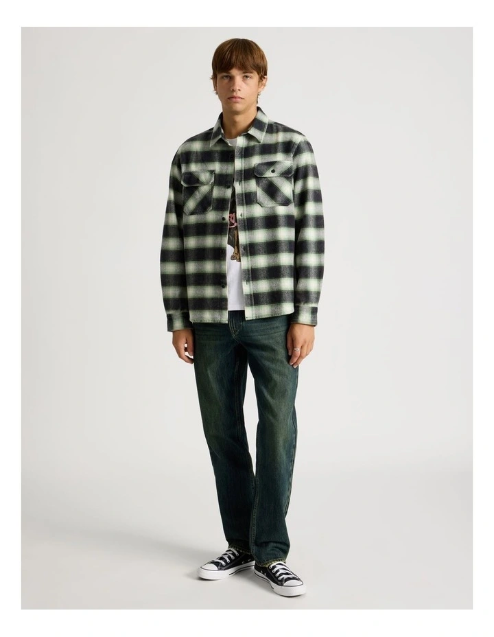Vintage Long Sleeve Check Shirt in Green image 2