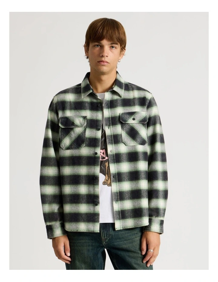 Vintage Long Sleeve Check Shirt in Green image 5