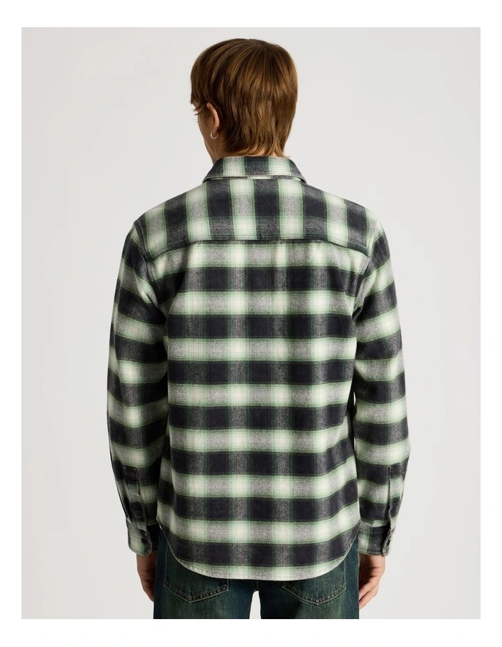 Vintage Long Sleeve Check Shirt in Green image 6