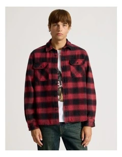 Vintage Long Sleeve Check Shirt in Red