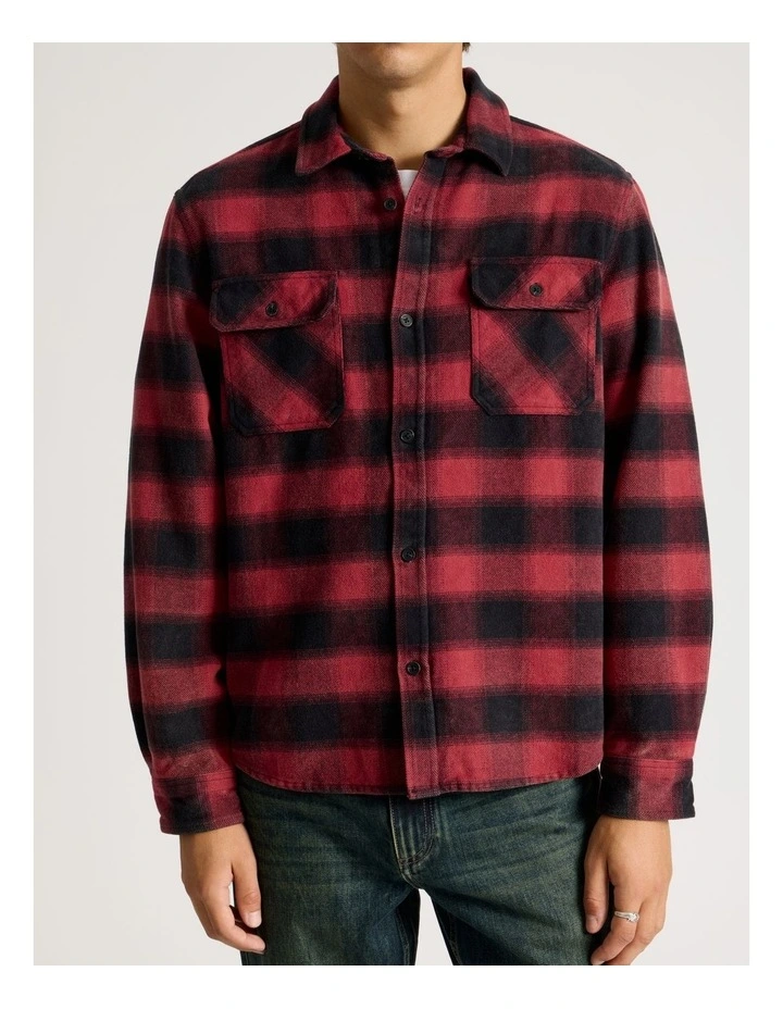 Vintage Long Sleeve Check Shirt in Red image 5