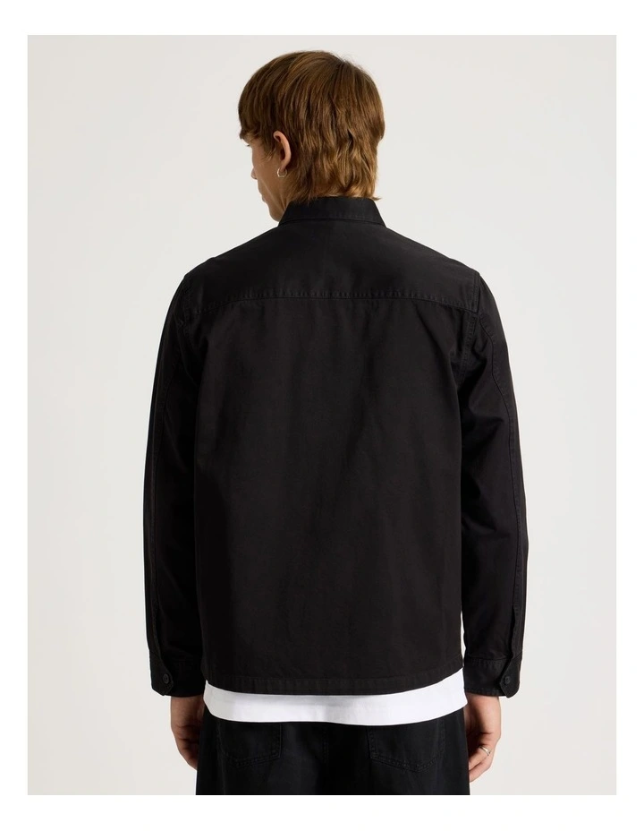 Double Pocket Long Sleeve Shirt in Black image 6