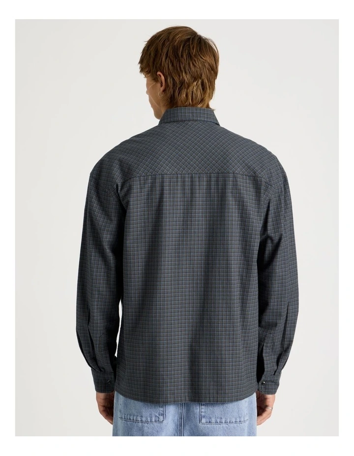 Lightweight Check Long Sleeve Shirt in Charcoal image 6