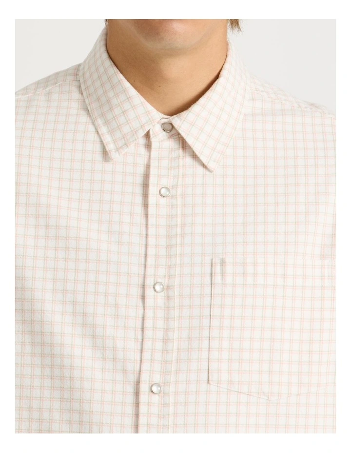 Lightweight Check Long Sleeve Shirt in Stone image 5