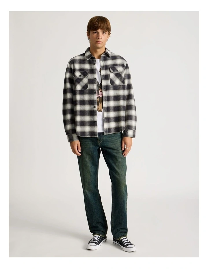 Vintage Long Sleeve Check Shirt in Charcoal image 2