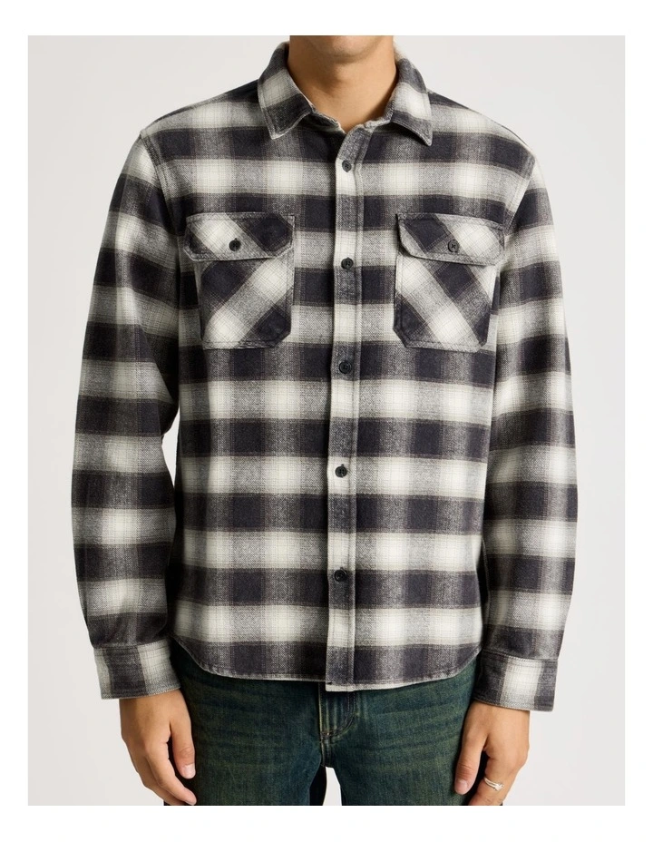 Vintage Long Sleeve Check Shirt in Charcoal image 5