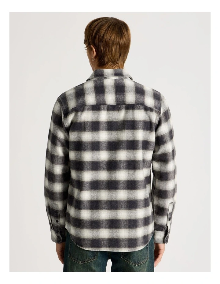 Vintage Long Sleeve Check Shirt in Charcoal image 6
