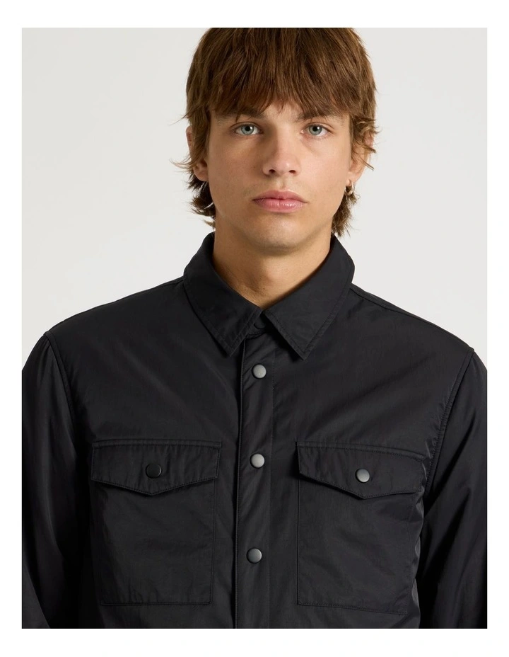 Satin Finish Long Sleeve Shirt Black image 3