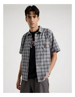 Graffiti Short Sleeve Shirt in Grey Check