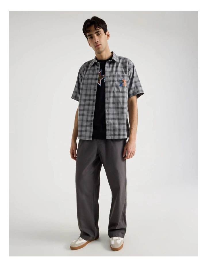 Graffiti Short Sleeve Shirt in Grey Check image 2