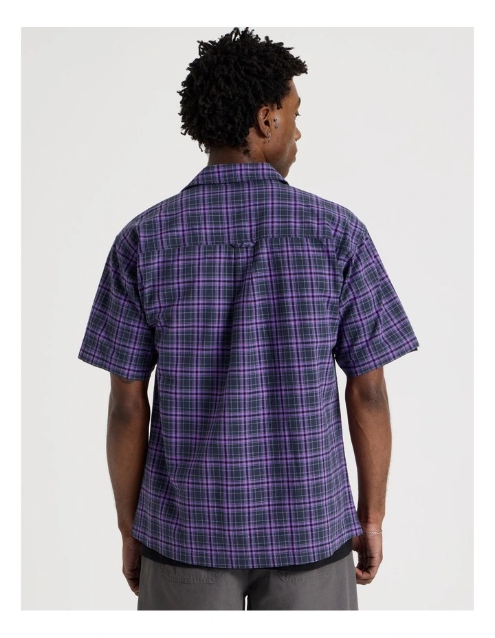 Graffiti Short Sleeve Shirt in Purple Check image 5