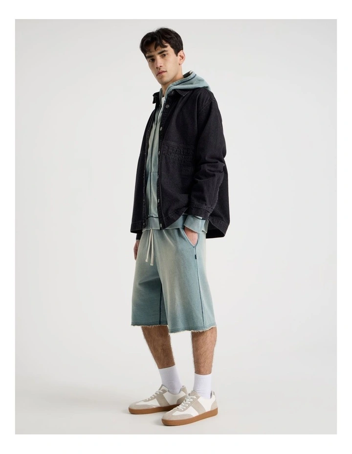 Oversized Denim Overshirt in Black image 4
