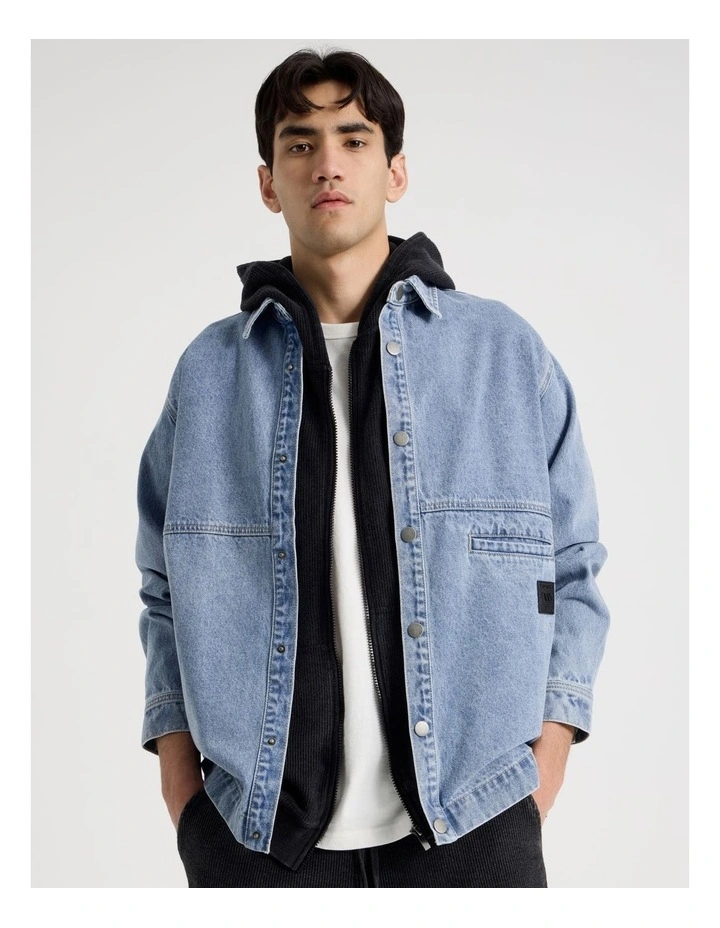 Oversized Denim Overshirt in Denim image 3