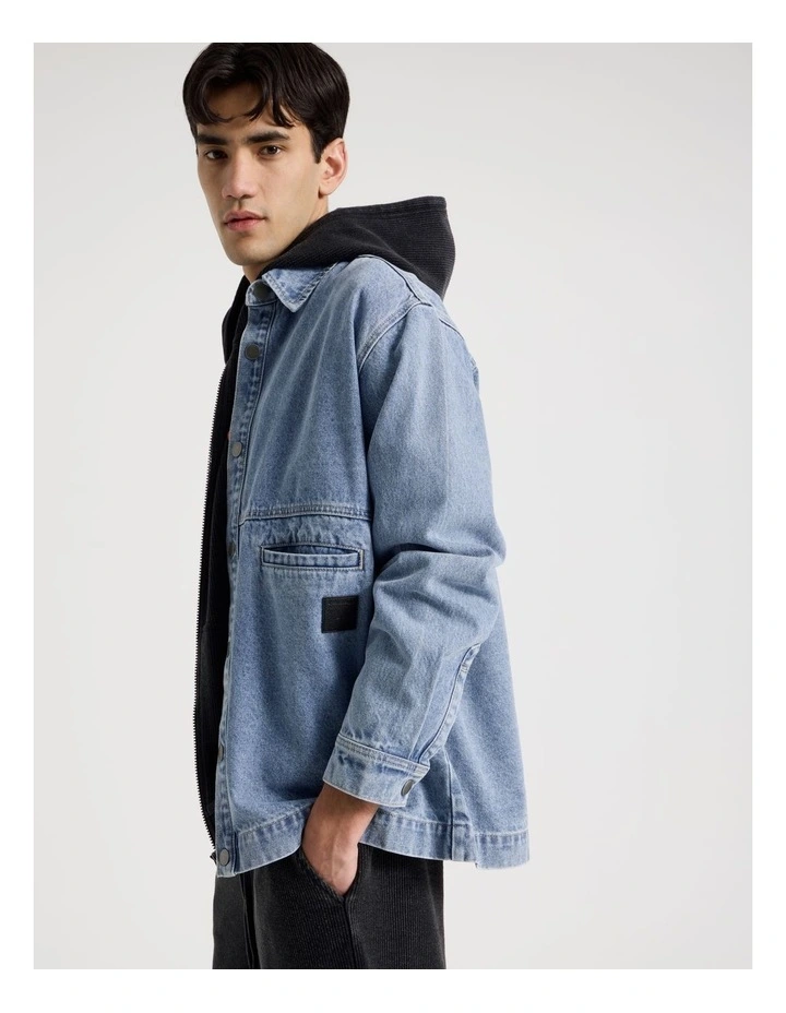 Oversized Denim Overshirt in Denim image 4