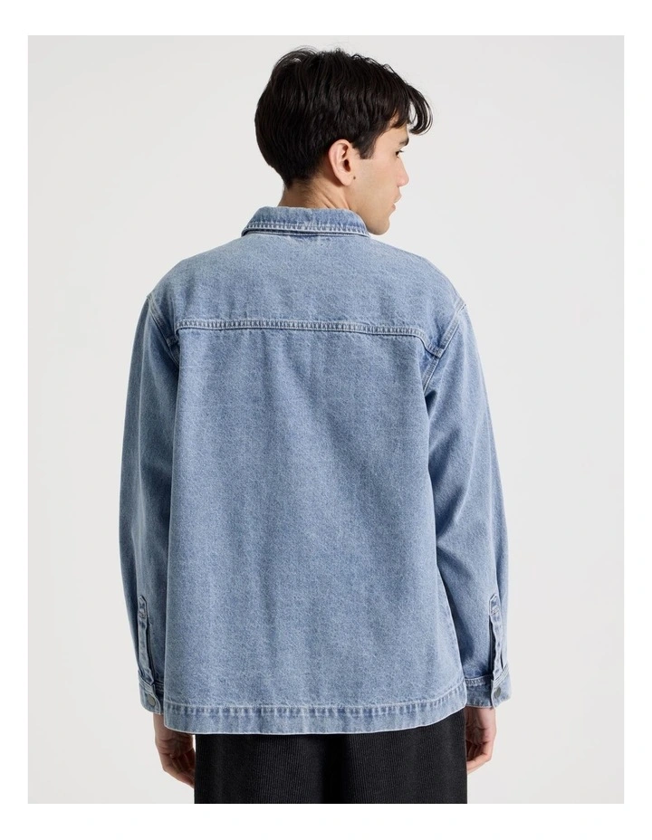 Oversized Denim Overshirt in Denim image 6