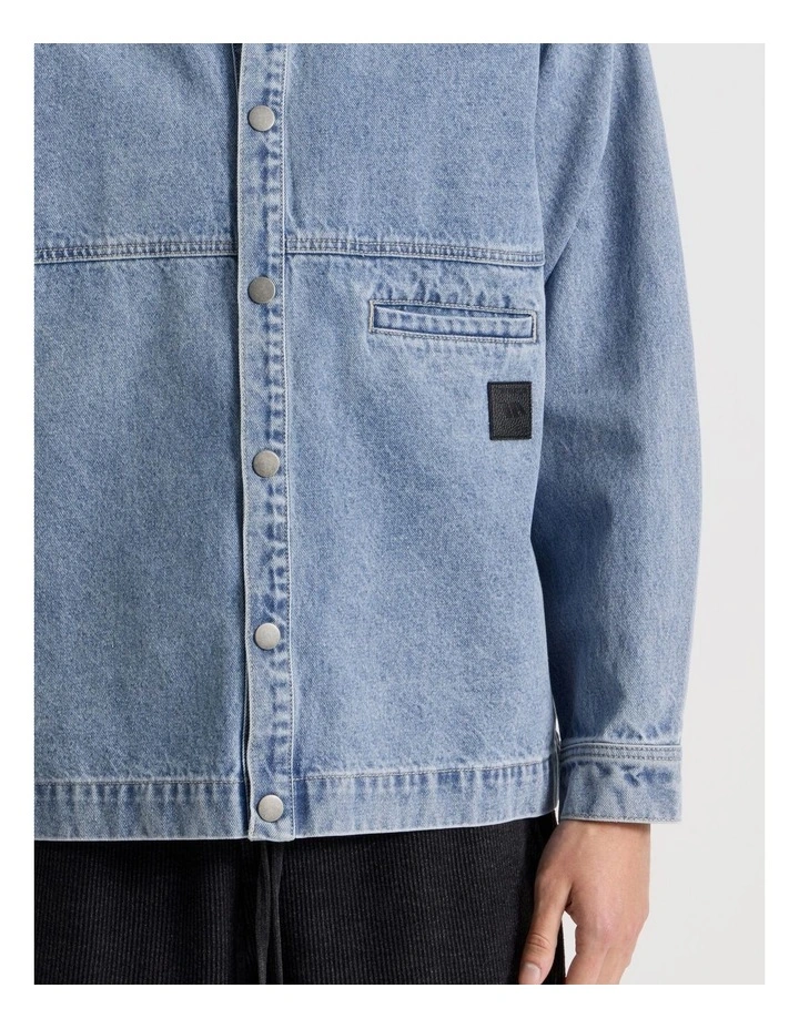 Oversized Denim Overshirt in Denim image 7