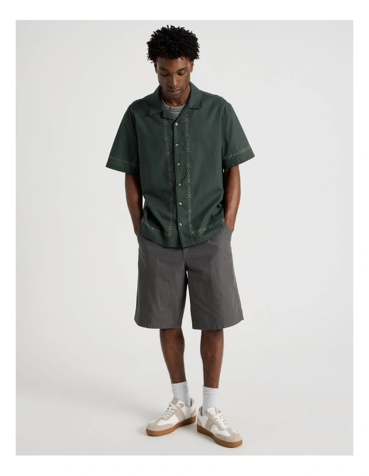 Short Sleeve Shirt in Petrol Resort Embroidery image 2