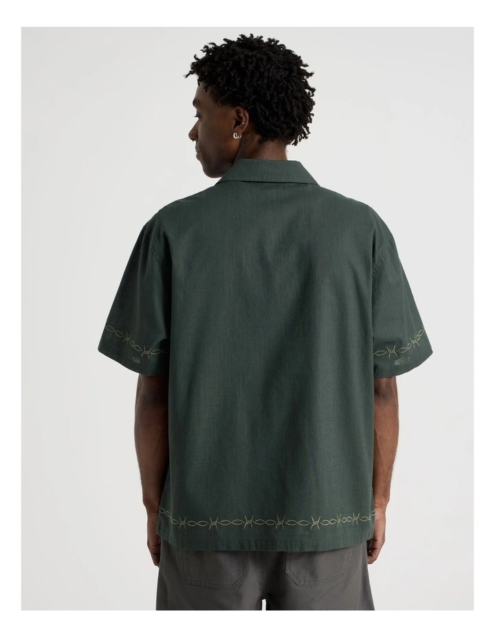 Short Sleeve Shirt in Petrol Resort Embroidery image 5