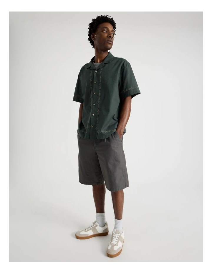 Short Sleeve Shirt in Petrol Resort Embroidery image 6