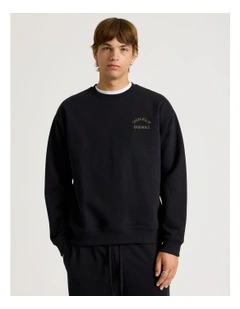 Core Logo Crew Sweater in Black