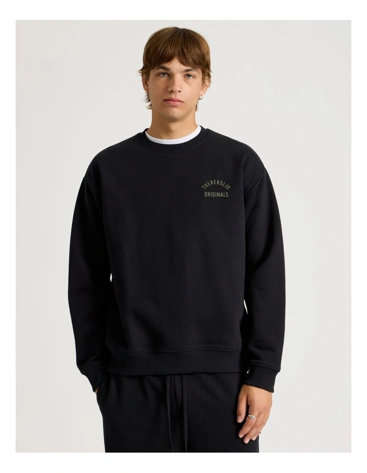 Core Logo Crew Sweater in Black image 1